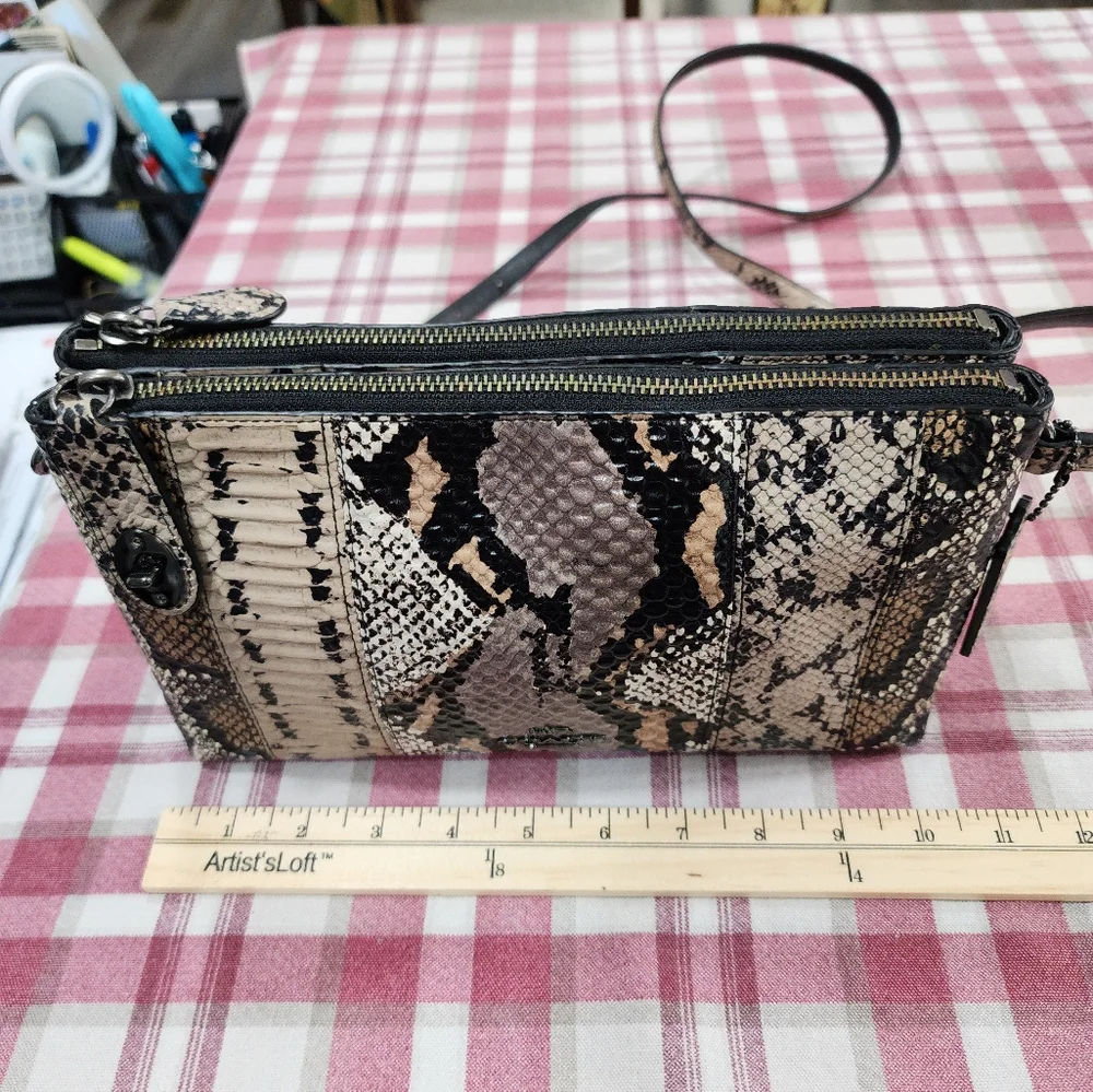 COACH Crosby Pieced Exotic Python Embossed Leather Crossbody Bag 37172 NWT - Picture 12 of 16
